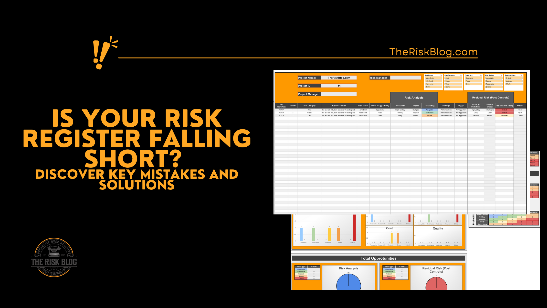 Risk Register - Is Yours Failing Blog Title