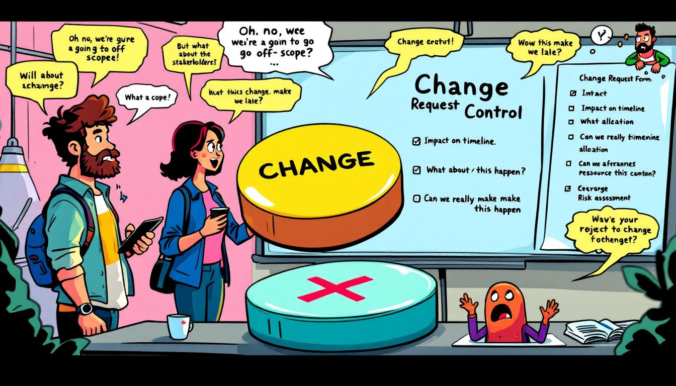 managing scope creep cartoon image