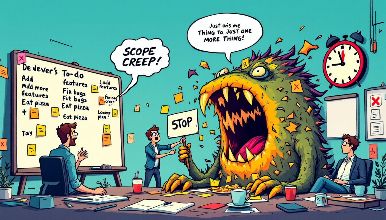 Agile project workflow illustrating Scope Creep and its prevention strategies