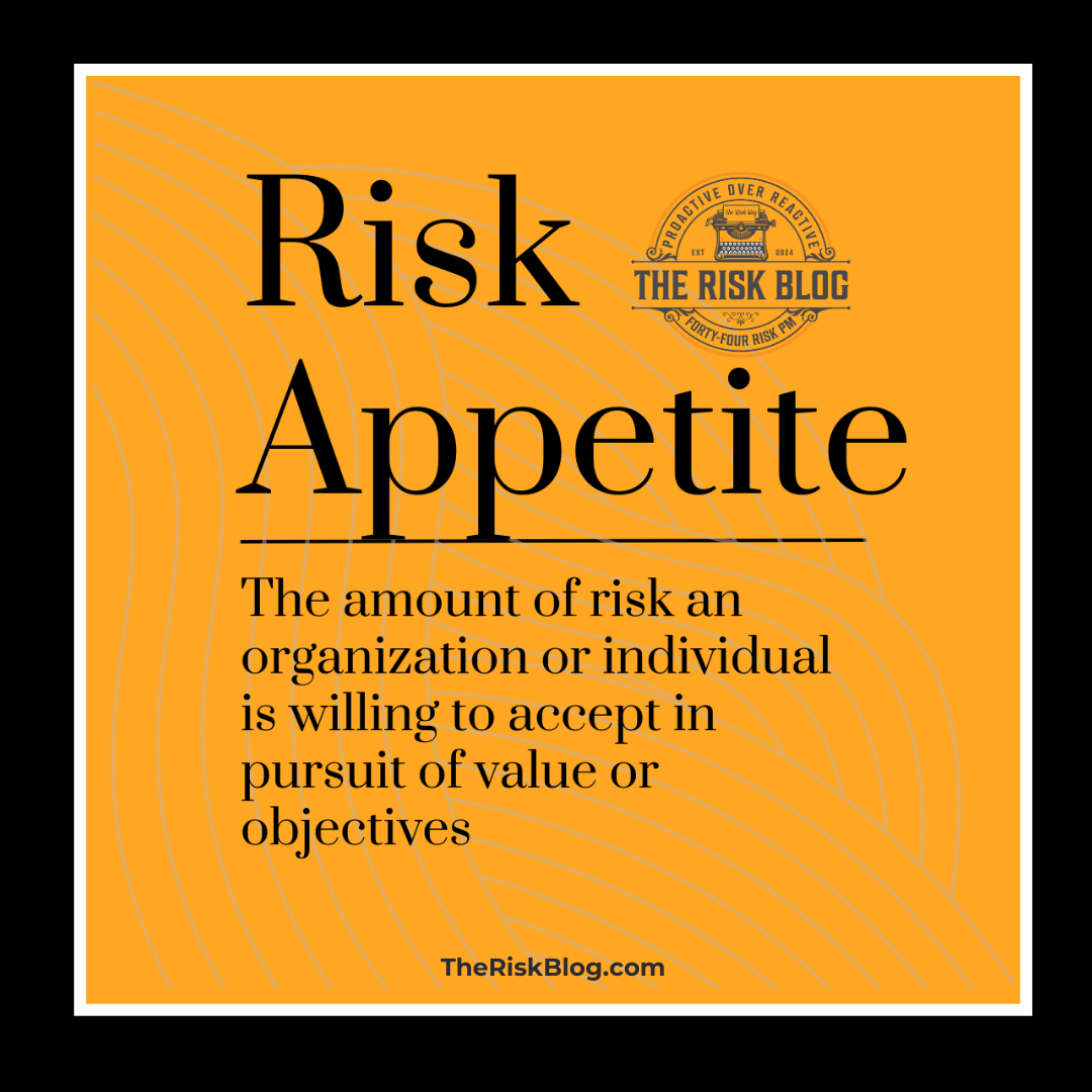 Risk Appetite definition for article on what is risk appetite