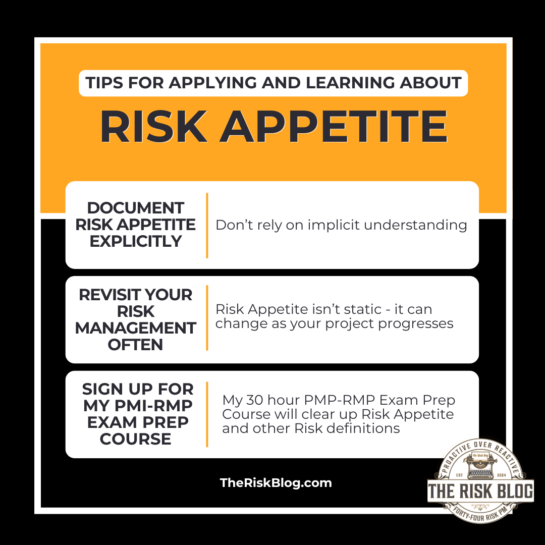 Apply risk Appetite