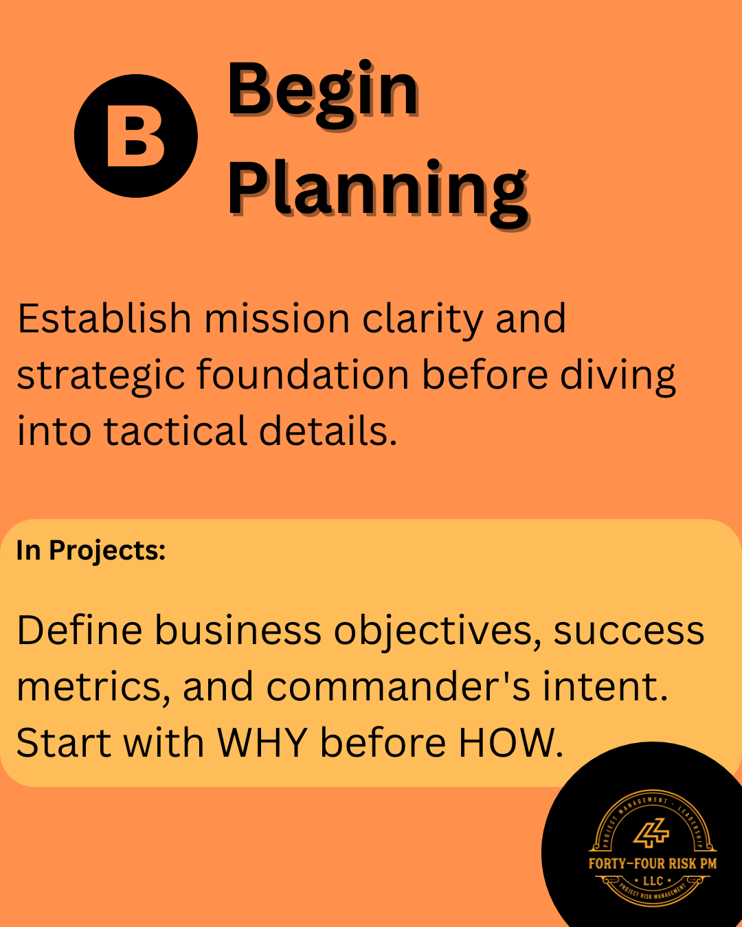 BAMCIS Project Management starts with B