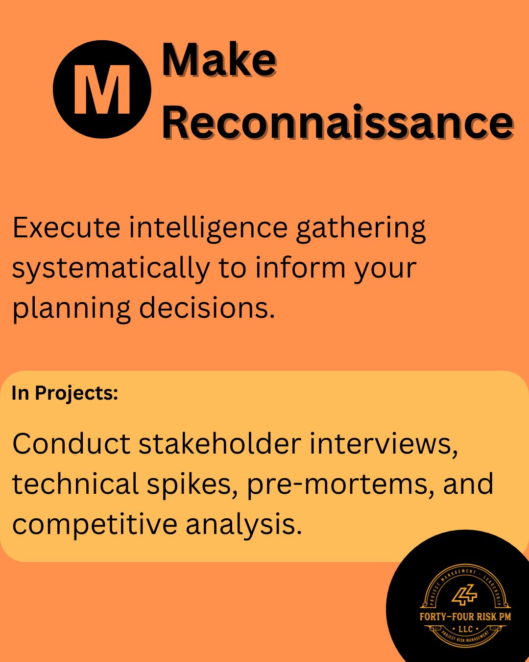 M in BAMCIS Project Management