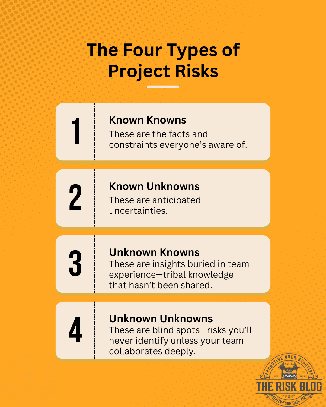 Four types of project risks graphic