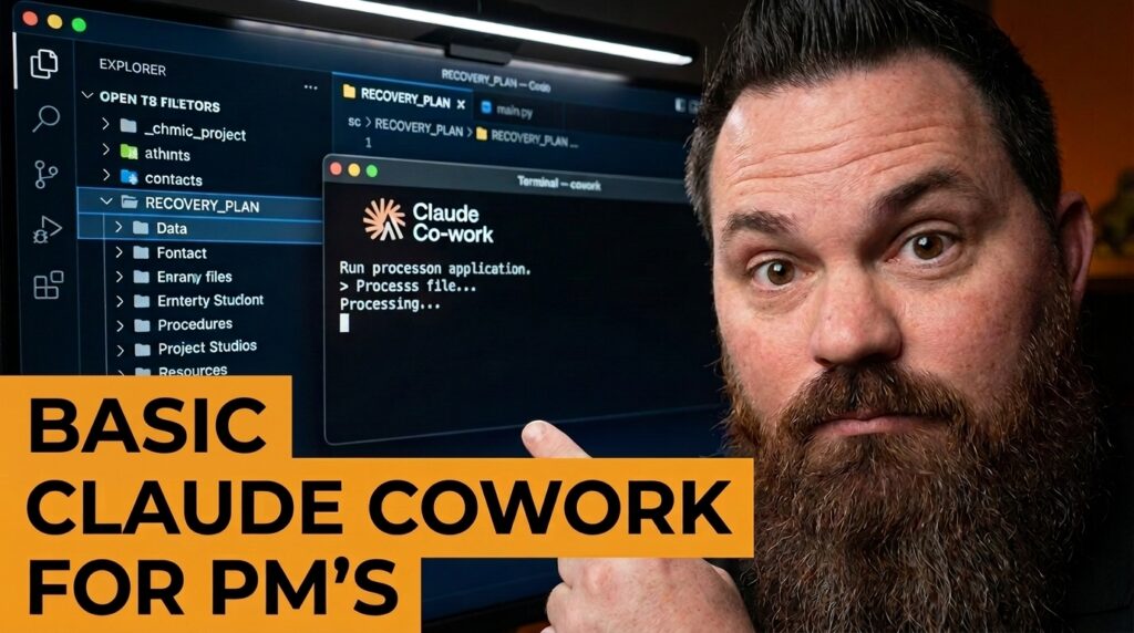 Claude Cowork for PM's Thumbnail showing an AI version of Clause Cowork